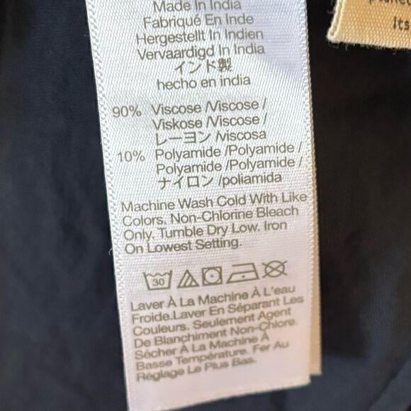 Madewell Petite Twill Sophia Midi Blue Dress Blouse Long Sleeve Size L - Picture 11 of 12